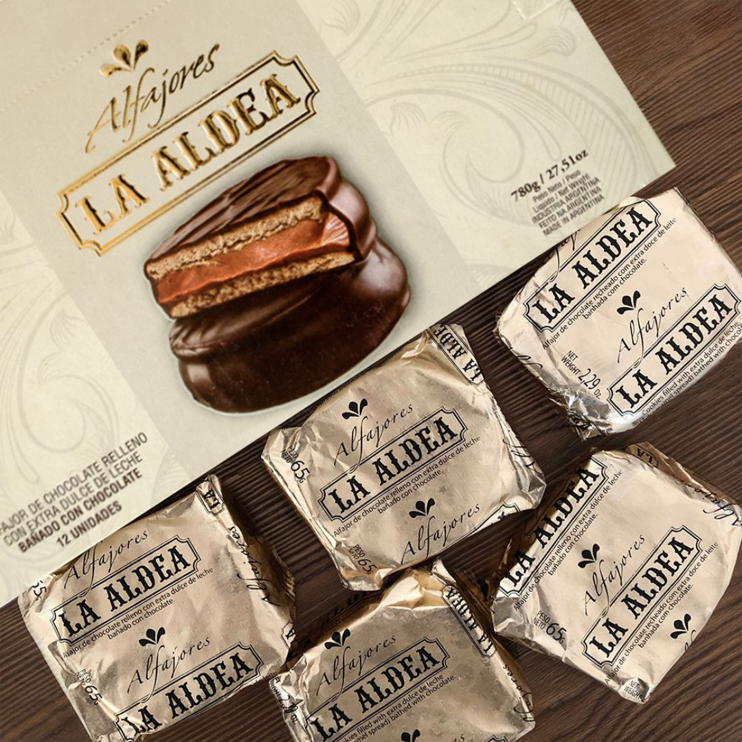 Alfajores de Chocolate con Dulce de Leche La Aldea – Pack de 12 (780 g / 27.51 oz)