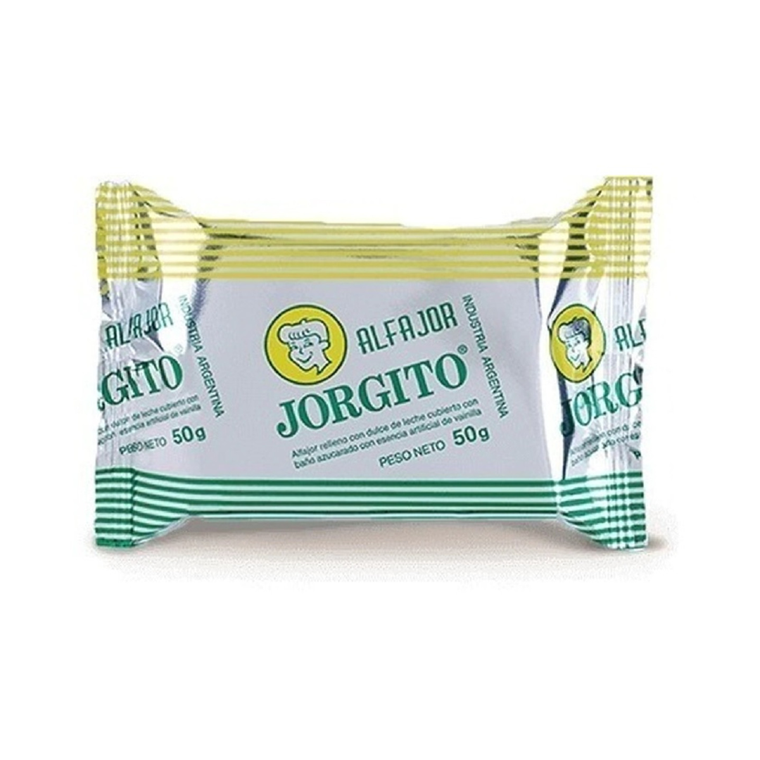 Alfajor Jorgito Blanco – Dulce de Leche con Recubrimiento de Azúcar Paquete de 12 unidades