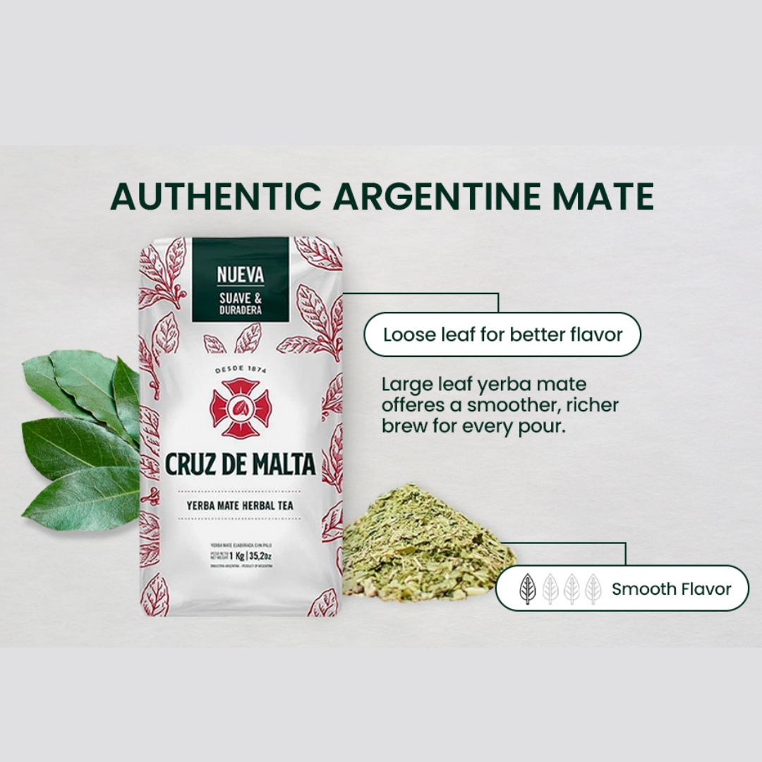 Yerba Mate Cruz de Malta Tradicional – 1 kg / 35.27 oz