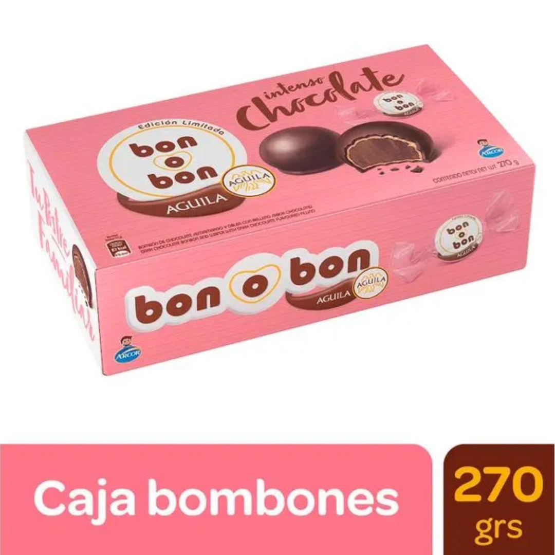 Caja Bon o Bon Chocolate Intenso Águila – Pack x18 unidades (270 g / 9.52 oz)