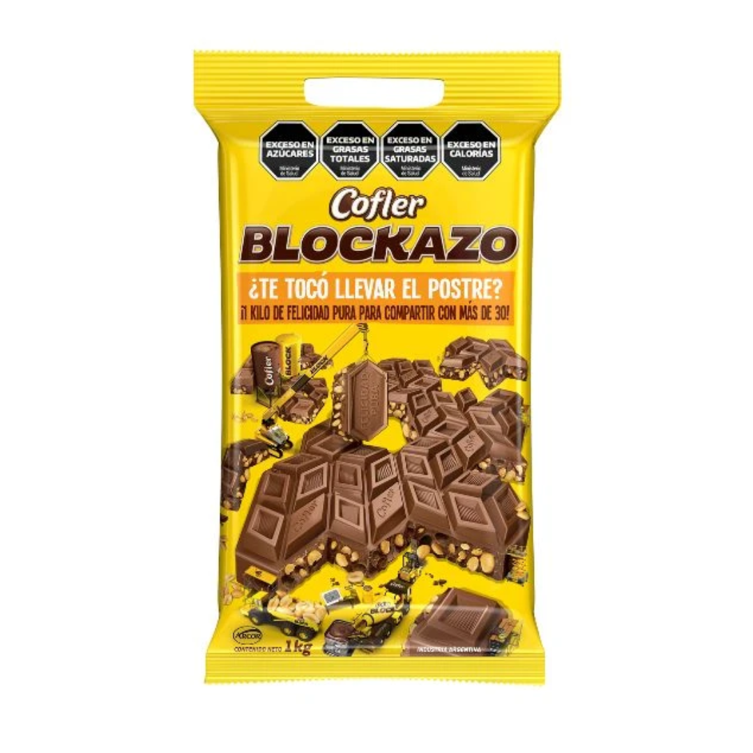 Cofler Block Blockazo – Chocolate con Leche y Maní – 1 kg / 35.27 oz