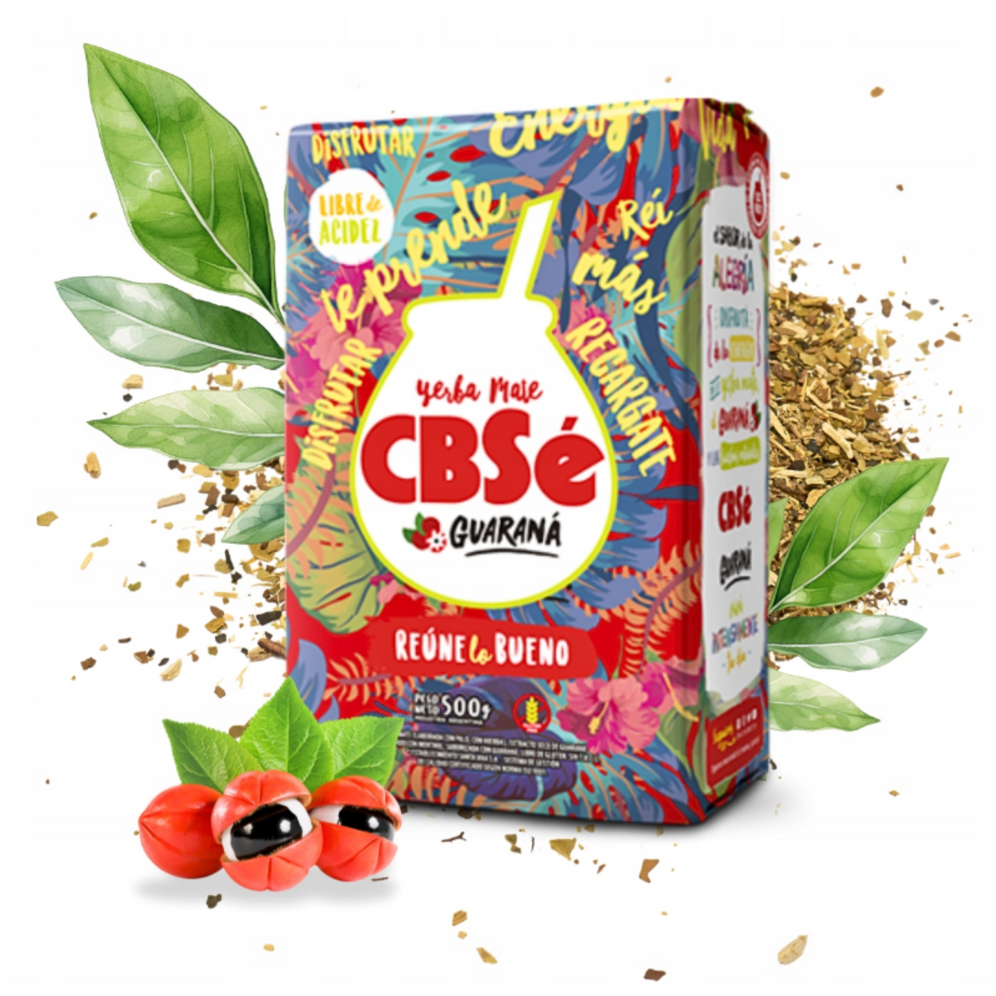 Yerba Mate CBSé Guaraná Sin TACC, 500 g / 17,63 oz