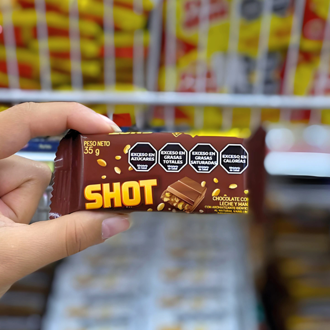 Shot Chocolate con Maní – Pack x25 unidades (35 g / 1.23 oz c/u)