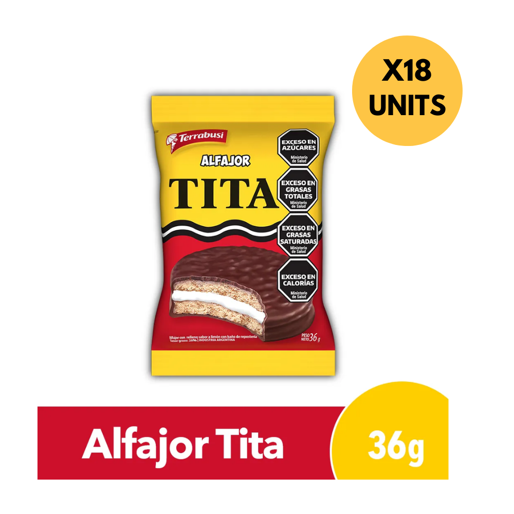 Alfajor Terrabusi Tita 36 g / 1.26 oz (pack 18)