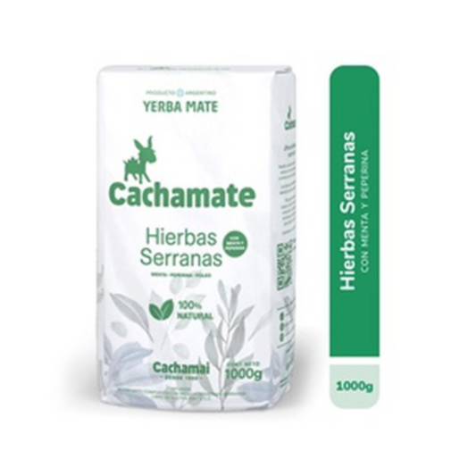 Yerba Mate Cachamate Hierbas Serranas – 500 g / 17.63 oz (Paquete Blanco)