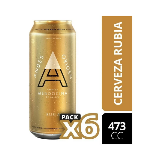Cerveza Andes Origen Rubia 473 mL Pack 6