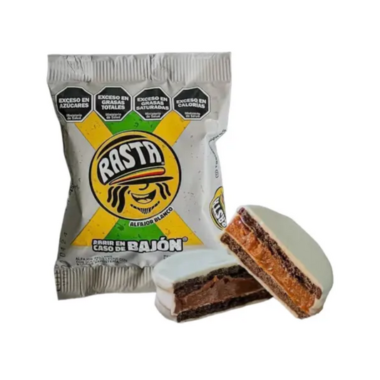 Alfajores de Chocolate Blanco Rasta 70 g (Pack de 6)