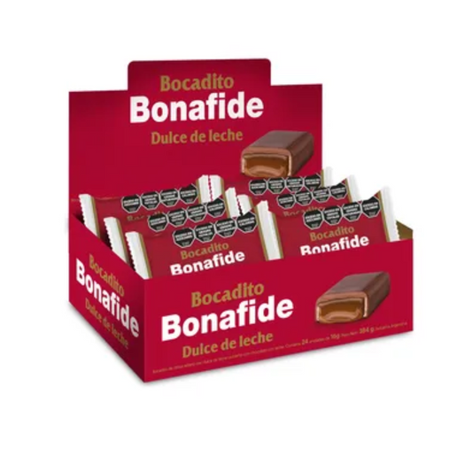 Bocadito Bonafide – Chocolate con Dulce de Leche Paquete de 6 unidades – 16 g c/u | Total: 96 g / 3.38 oz