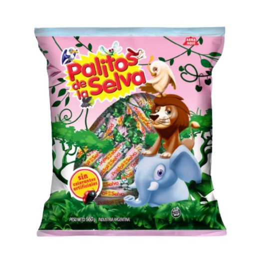 Palitos de la Selva – Caramelos Suaves de Vainilla y Fresa – 600 g / 21.16 oz