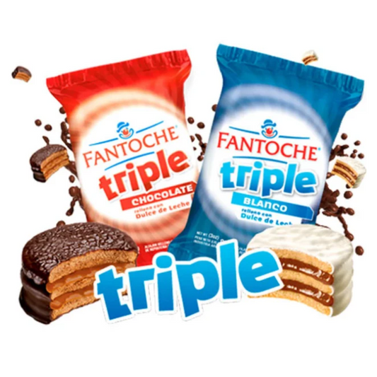 Fantoche Alfajor Triple Mixtos Blancos y Negros 85 g / 3 oz (Paquete de 6)