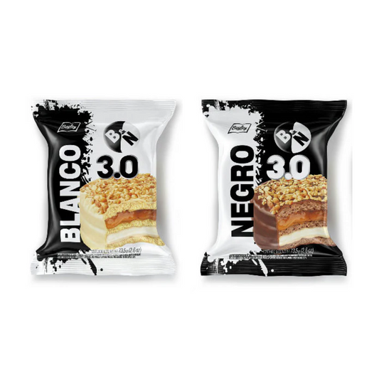 Alfajor Bagley Blanco y Negro Triple – Chocolate Negro Pack de 6 unidades