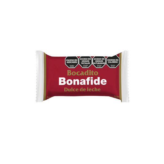 Bocadito Bonafide – Chocolate con Dulce de Leche Paquete de 6 unidades – 16 g c/u | Total: 96 g / 3.38 oz