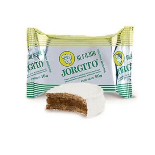 Alfajor Jorgito Blanco – Dulce de Leche con Recubrimiento de Azúcar Paquete de 12 unidades