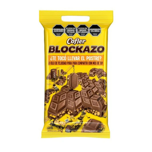 Cofler Block Blockazo – Chocolate con Leche y Maní – 1 kg / 35.27 oz
