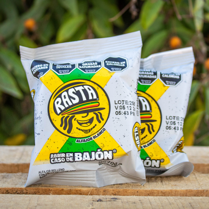 Alfajores de Chocolate Blanco Rasta 70 g (Pack de 6)