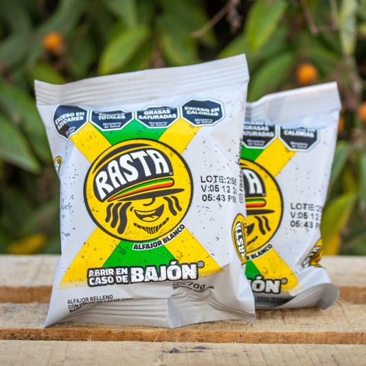 Alfajores de Chocolate Blanco Rasta 70 g (Pack de 6)