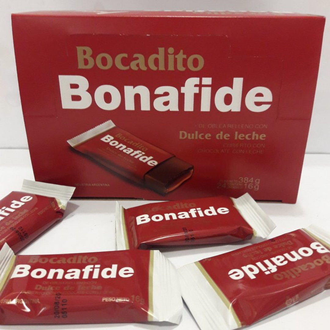 Bocadito Bonafide – Chocolate con Dulce de Leche Paquete de 6 unidades – 16 g c/u | Total: 96 g / 3.38 oz