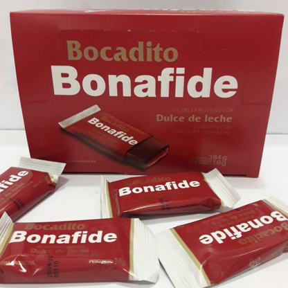 Bocadito Bonafide – Chocolate con Dulce de Leche Paquete de 6 unidades – 16 g c/u | Total: 96 g / 3.38 oz