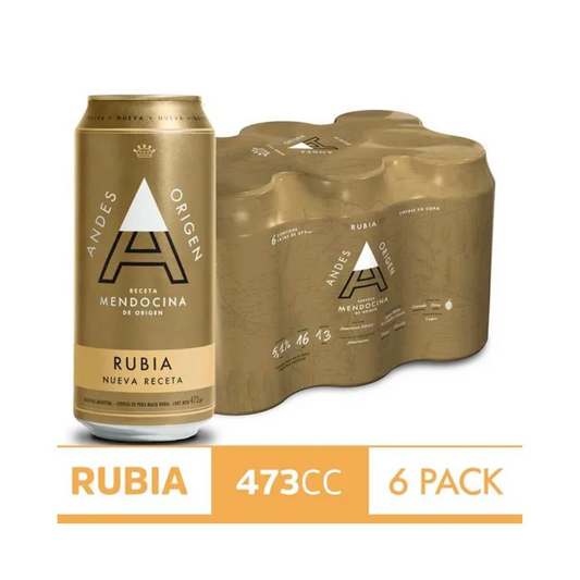 Cerveza Andes Origen Rubia – 473 ml (Pack x6 latas)