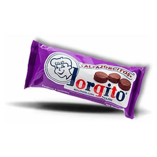 Alfajor Jorgito Mini Chocolate Relleno con Mousse  -Paquete de 6 unidades