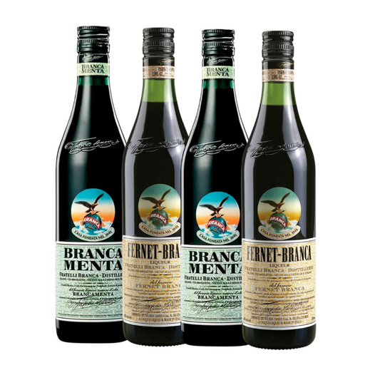 Combo de 4 Fernet Argentino: 2 Branca + 2 Branca Menta, 750 mL