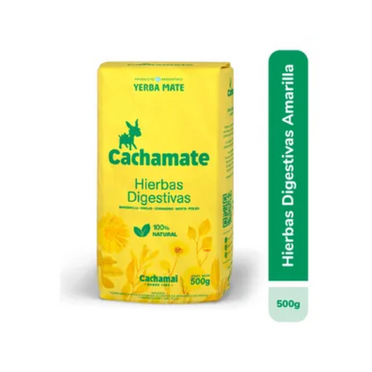 Yerba Mate Cachamate Hierbas Digestivas – 500 g / 17.63 oz (Paquete Amarillo)