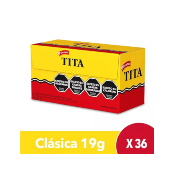 Tita Chocolate Coated Cookie 19 g / 0.67 oz Family Box (36 Units)