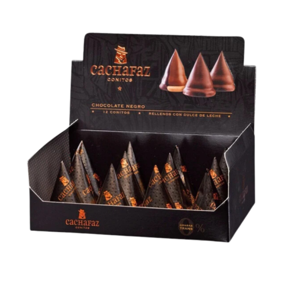 Conitos Cachafaz Covered Cone Cookies Filled with Dulce de Leche and Milk Chocolate 12 units 456 g / 16 oz