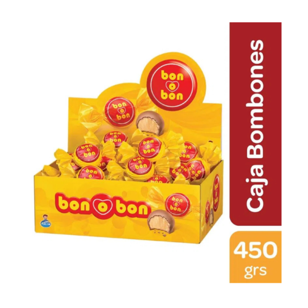 Bon o Bon Traditional Chocolate Filled with Peanut Butter, 450 g (Box of 30 units)