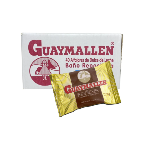 Guaymallen chocolate alfajor with dulce de leche Box 40 units 38 g / 1.34