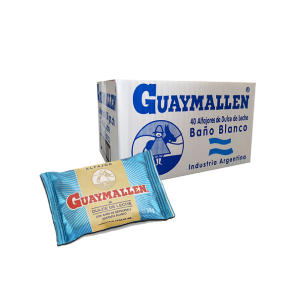 Alfajor Guaymallen White Chocolate with Dulce de Leche Box 40 units 38 g / 1.34 oz