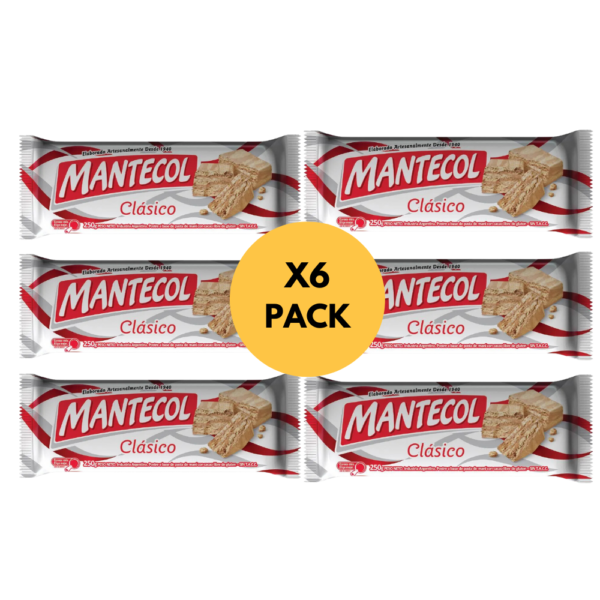 Mantecol Classic Flavor Semi-Soft Peanut Butter Nougat 250 g / 8.82 oz (Pack 6) - Imagen 3