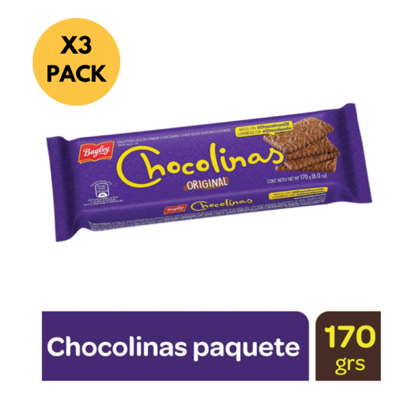 Chocolinas Chocolate Cookies 170 g / 6.0 oz (Pack x3)