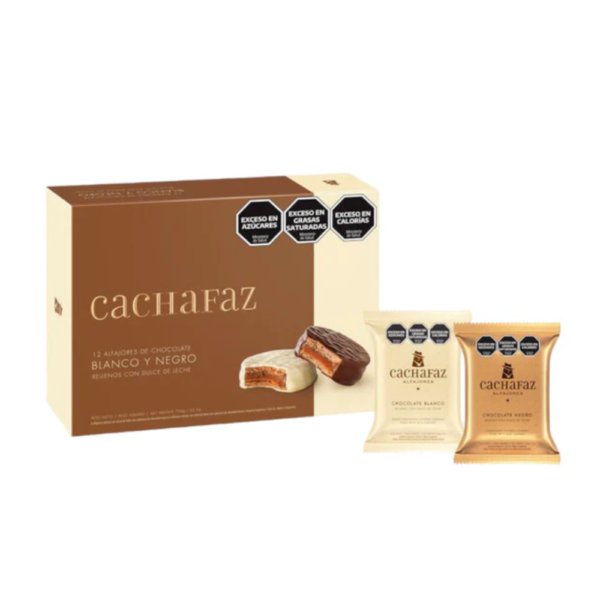 Alfajores Cachafaz Black and White Chocolate Box 12 units 720 g / 25.3 oz