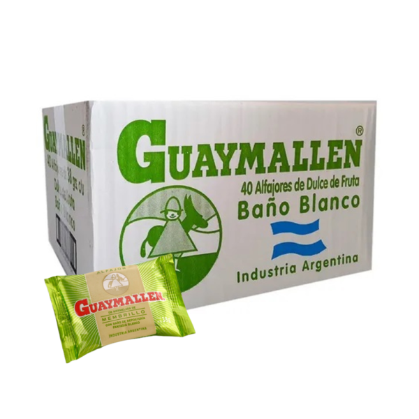 Alfajor Guaymallen White with Membrillo Box 40 units 38 g / 1.34