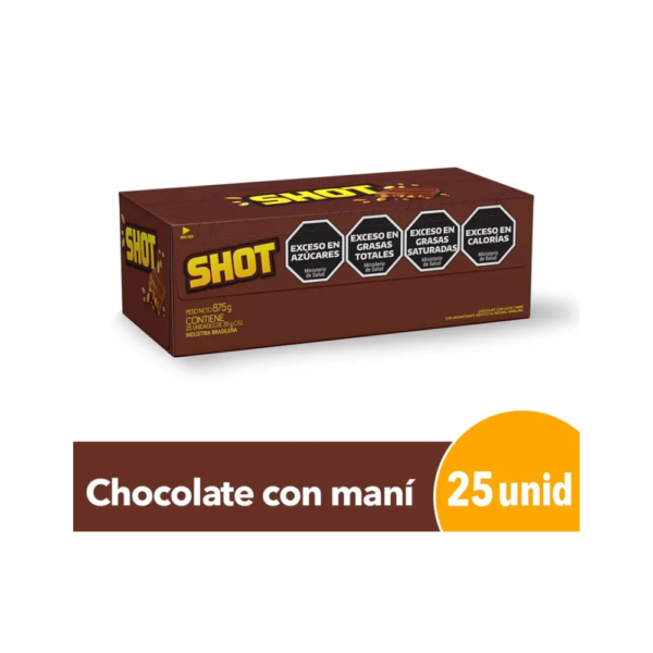 Chocolate with Peanut Shot, 35 gr / 1.23 oz (Box of 25 units)