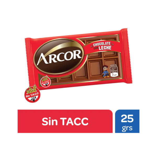 Arcor Dark Chocolate TACC Free 25g / 0.88oz (Pack of 4)