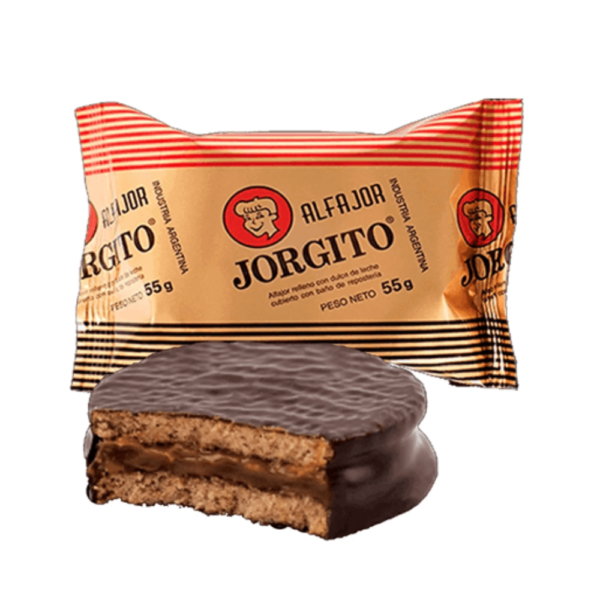 Alfajor Jorgito Filled with Milk Caramel and Chocolate Coating 55 g / 1.94 oz