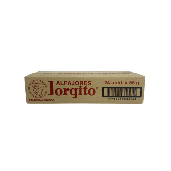 Alfajor Jorgito Filled with Milk Caramel and Chocolate Coating 55 g / 1.94 oz (box of 24 units)