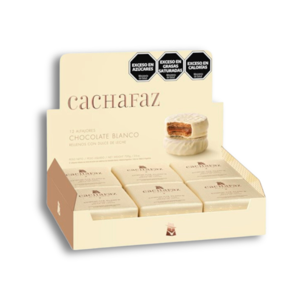 Alfajor Cachafaz White Chocolate with Dulce de Leche 12 units