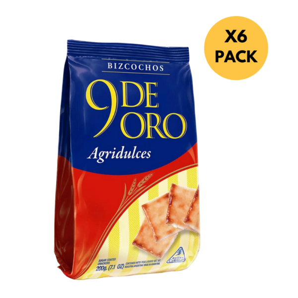 9 de Oro Bittersweet Biscuits 200g/7.05 oz (6 Packs)