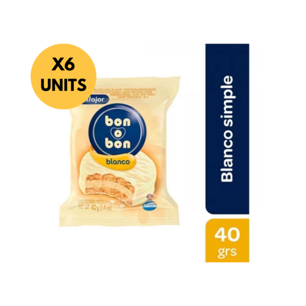 Bon o Bon White Alfajor 40g Pack of 6